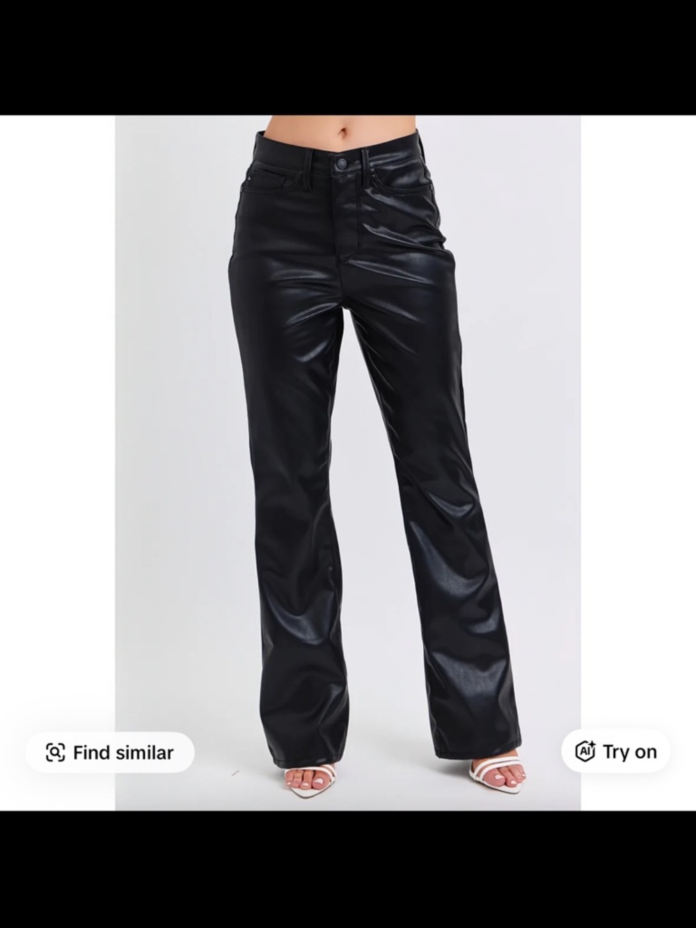 Judy Blue Black Faux Leather Boot Cut Jeans